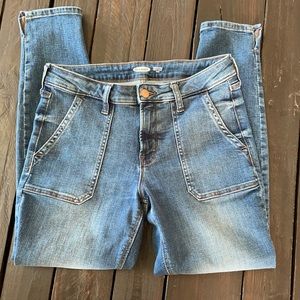 EUC Utility Pocket Rock Star Skinny Ankle Jeans